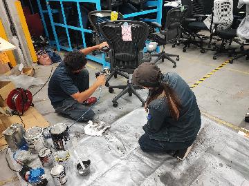 部分塗装リペア技術研修中